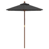 Vidaxl parasol avec poteau en bois 196x231 cm anthracite -colored