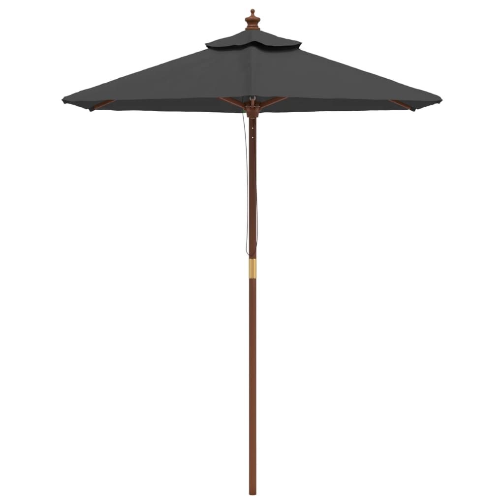 Vidaxl parasol avec poteau en bois 196x231 cm anthracite -colored