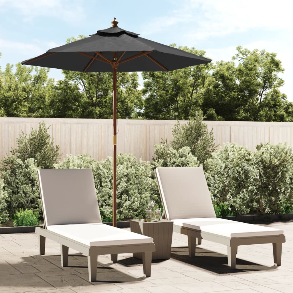 Vidaxl parasol avec poteau en bois 196x231 cm anthracite -colored