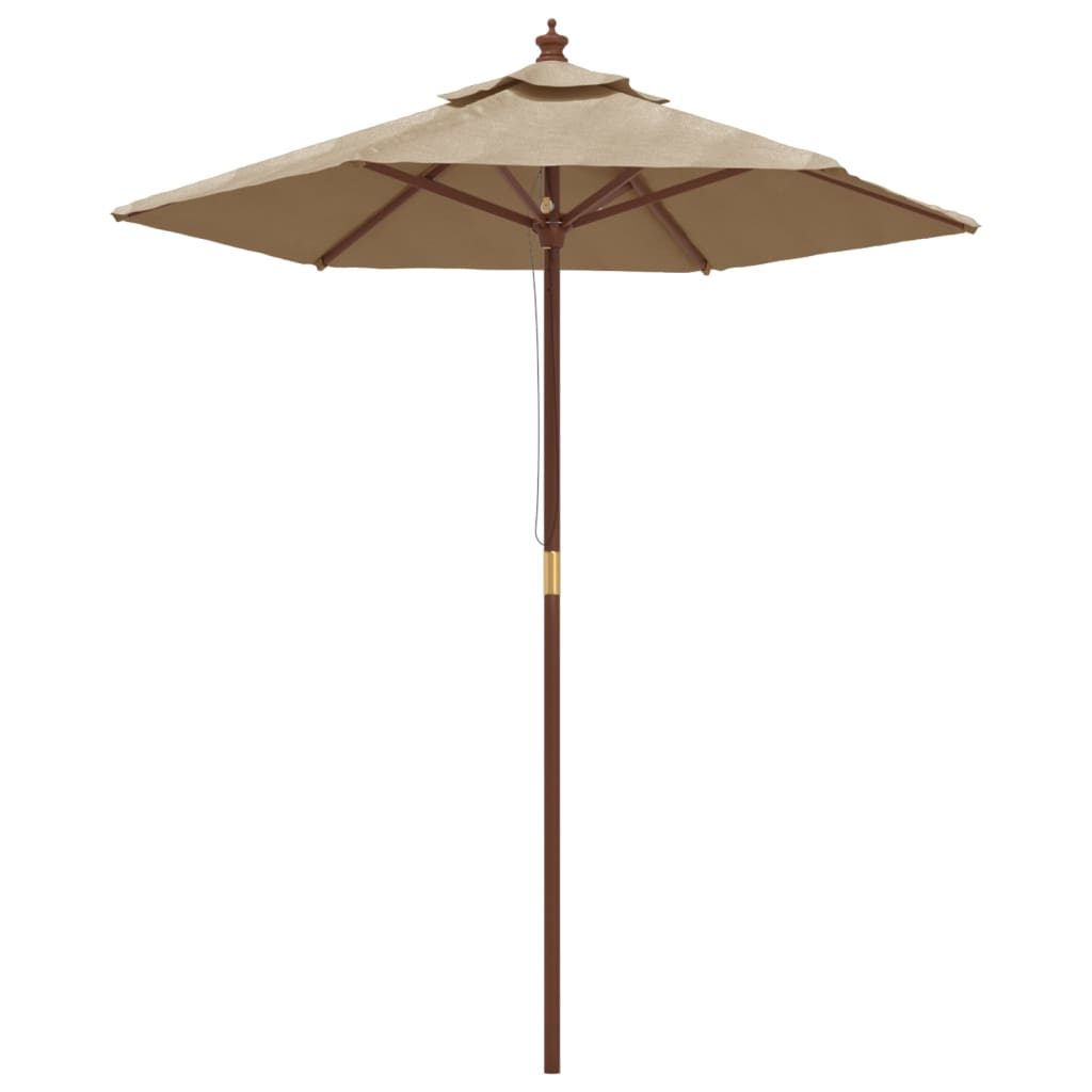 Vidaxl parasol avec poteau en bois 196x231 cm taupe