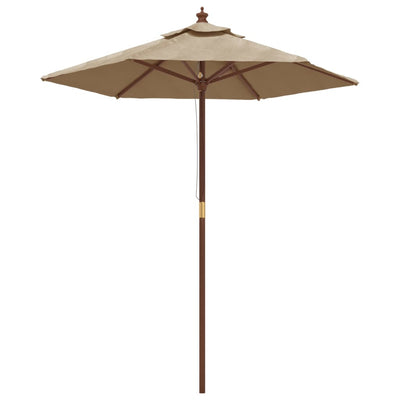 Vidaxl parasol avec poteau en bois 196x231 cm taupe