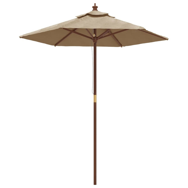 Vidaxl parasol avec poteau en bois 196x231 cm taupe