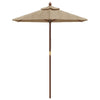 Vidaxl parasol avec poteau en bois 196x231 cm taupe