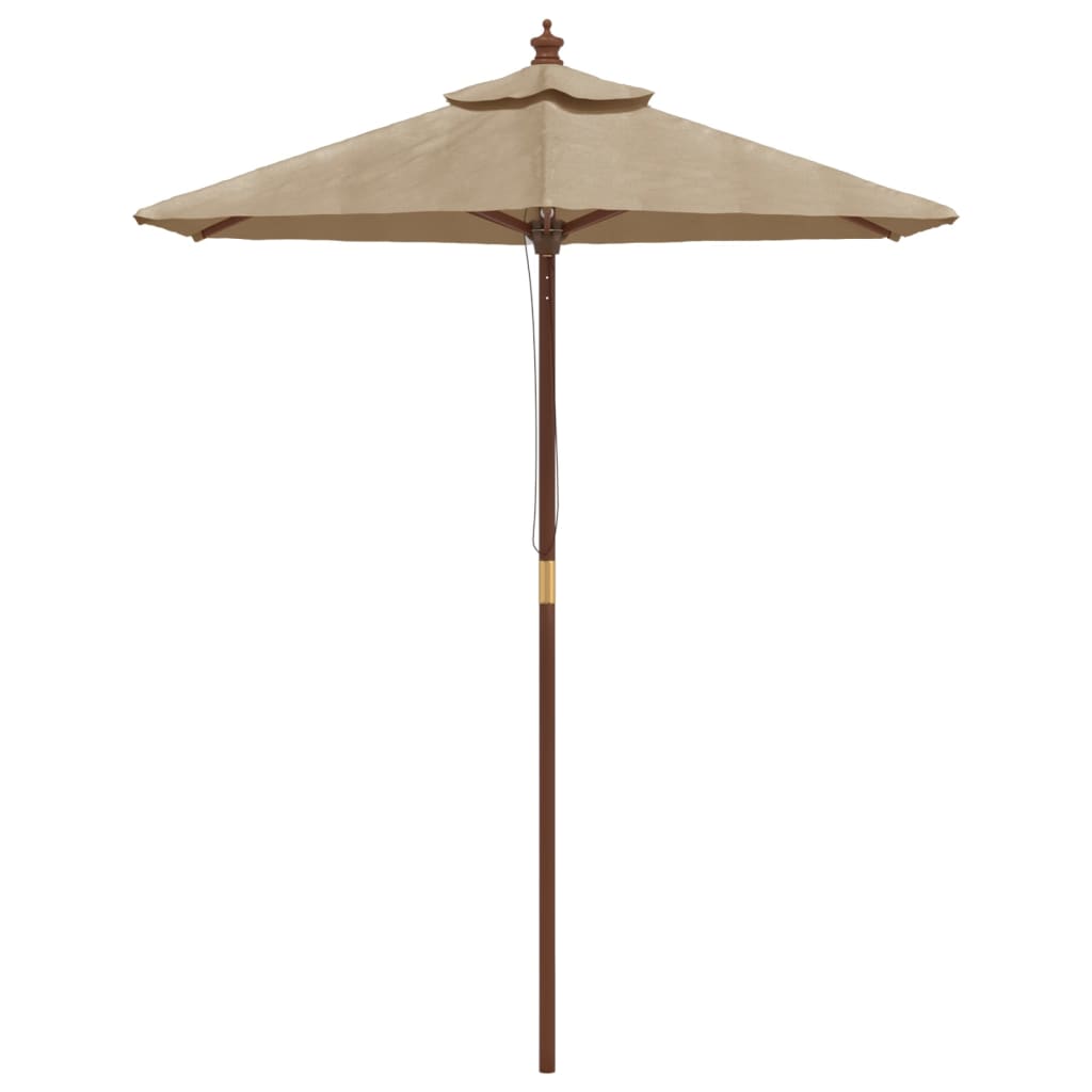 Vidaxl parasol avec poteau en bois 196x231 cm taupe