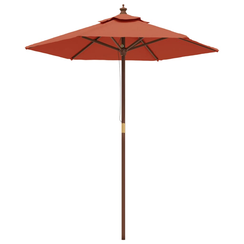 Vidaxl parasol avec poteau en bois 196x231 cm en terre cuite -colored