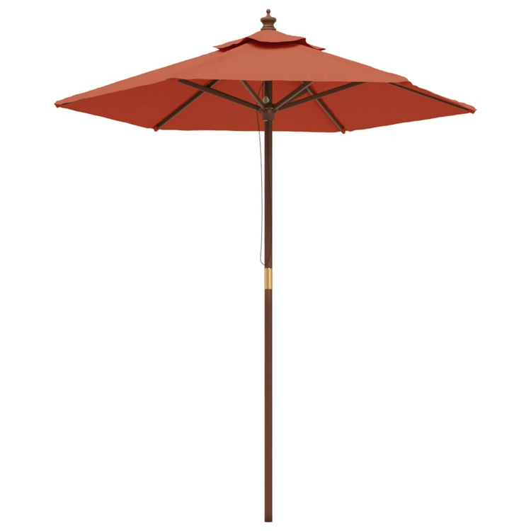 Vidaxl parasol avec poteau en bois 196x231 cm en terre cuite -colored