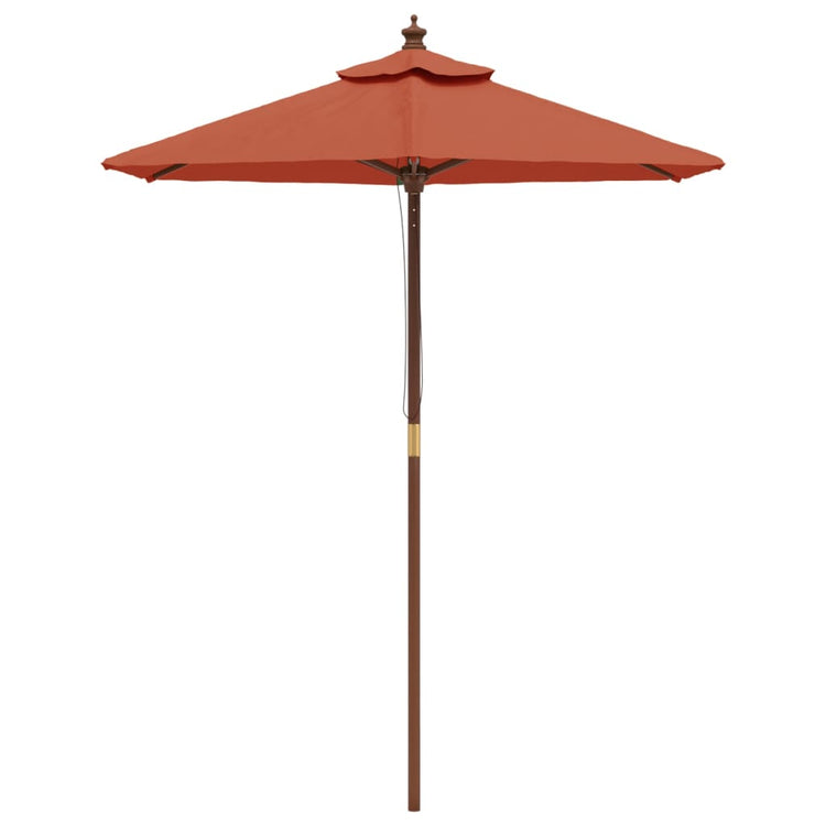 Vidaxl parasol avec poteau en bois 196x231 cm en terre cuite -colored