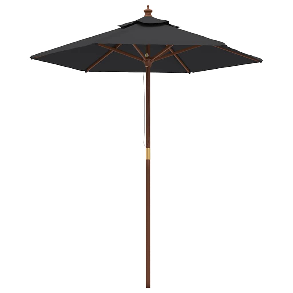 Parasol VidaXL avec poteau en bois 196x231 cm noir