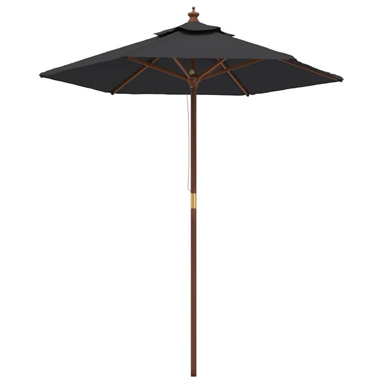 Parasol VidaXL avec poteau en bois 196x231 cm noir