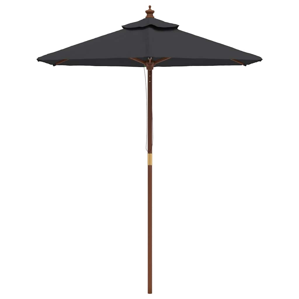 Parasol VidaXL avec poteau en bois 196x231 cm noir