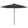 Parasol vidaxl avec poteau en bois 299x240 cm -colore