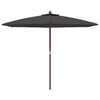 Parasol vidaxl avec poteau en bois 299x240 cm -colore