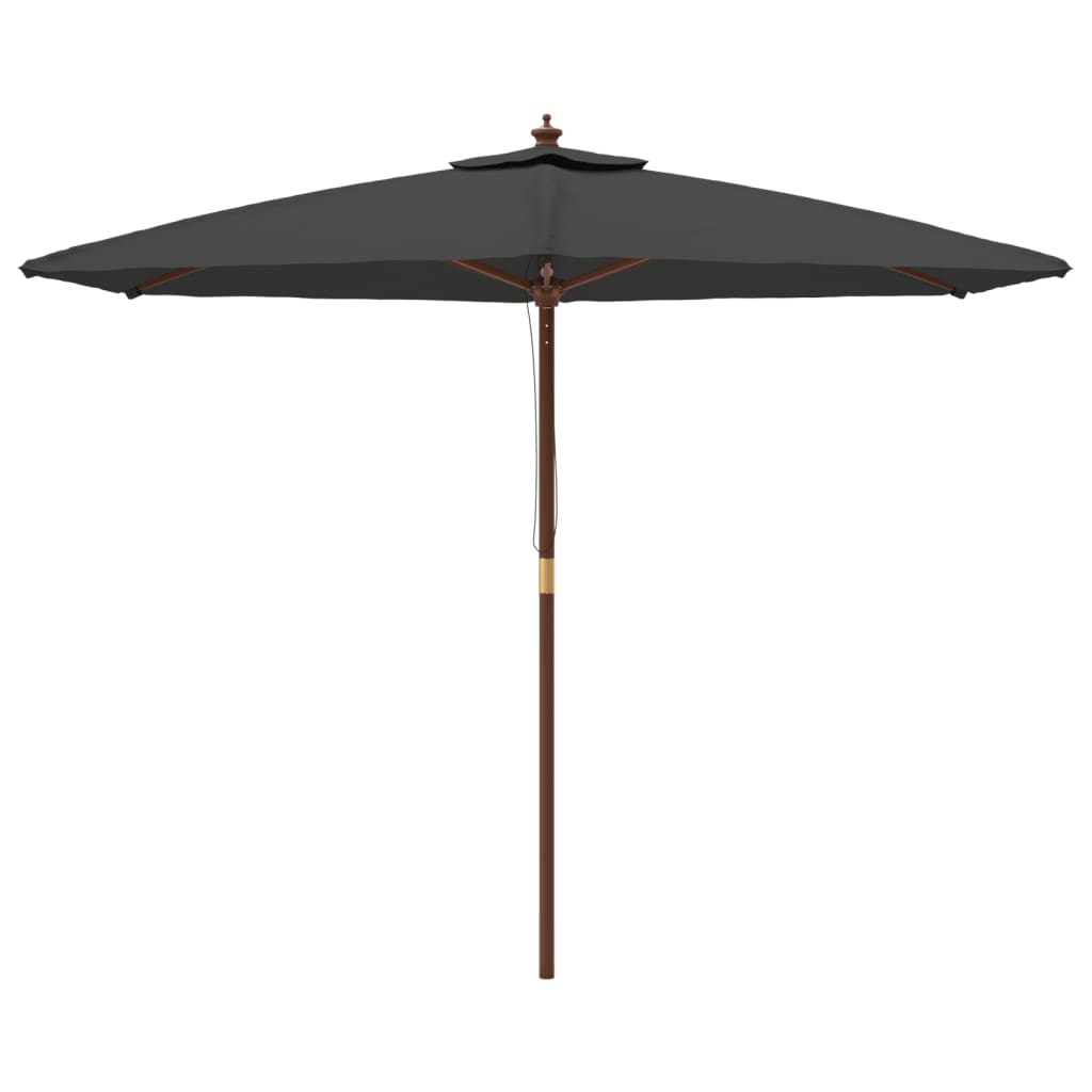 Parasol vidaxl avec poteau en bois 299x240 cm -colore