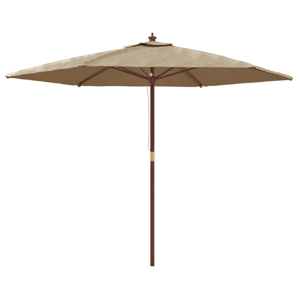 Vidaxl parasol avec poteau en bois 299x240 cm taupe