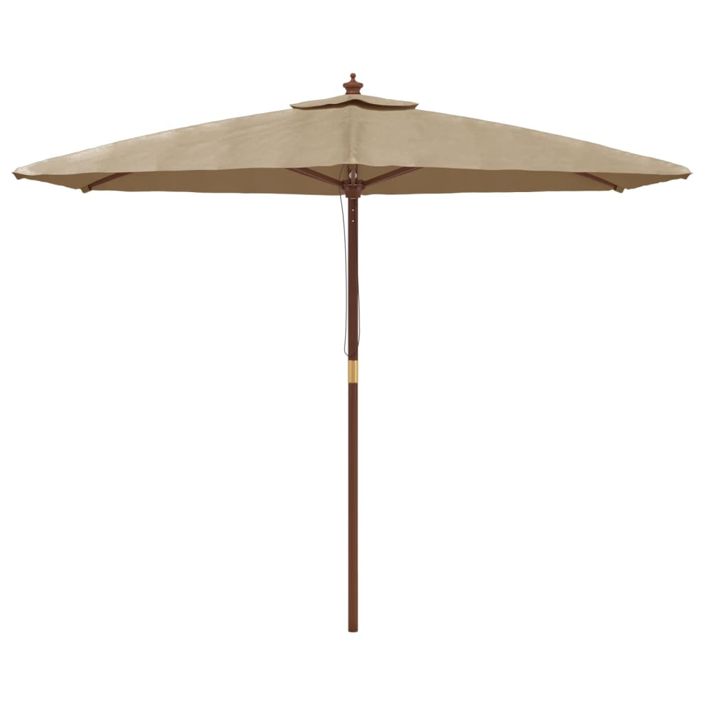 Vidaxl parasol avec poteau en bois 299x240 cm taupe