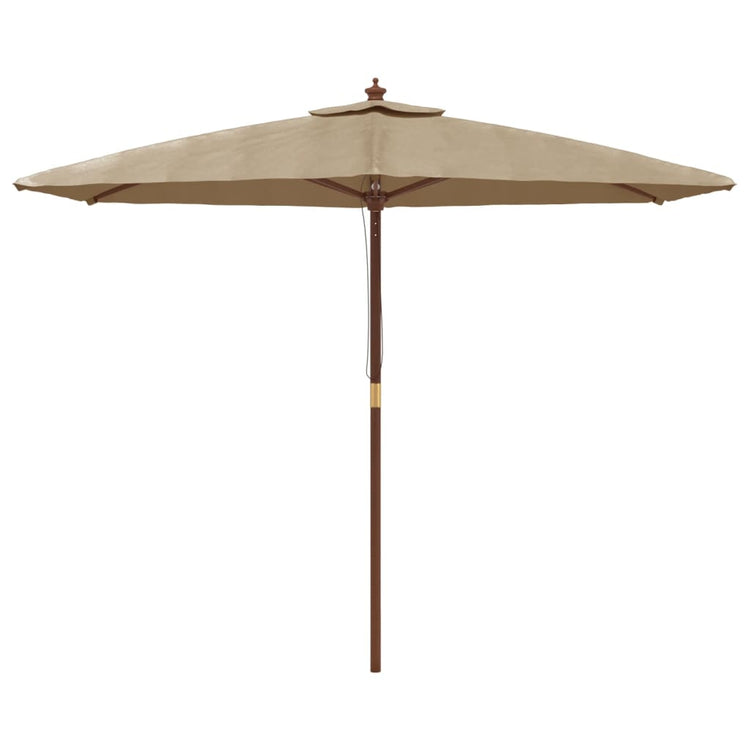 Vidaxl parasol avec poteau en bois 299x240 cm taupe