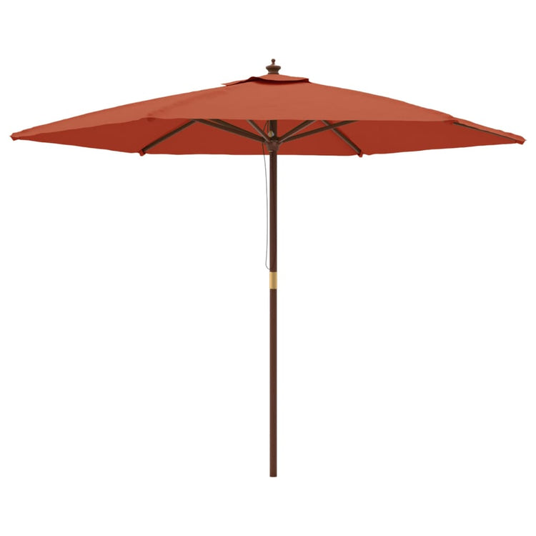 Vidaxl parasol avec poteau en bois 299x240 cm en terre cuite -colored