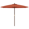 Vidaxl parasol avec poteau en bois 299x240 cm en terre cuite -colored