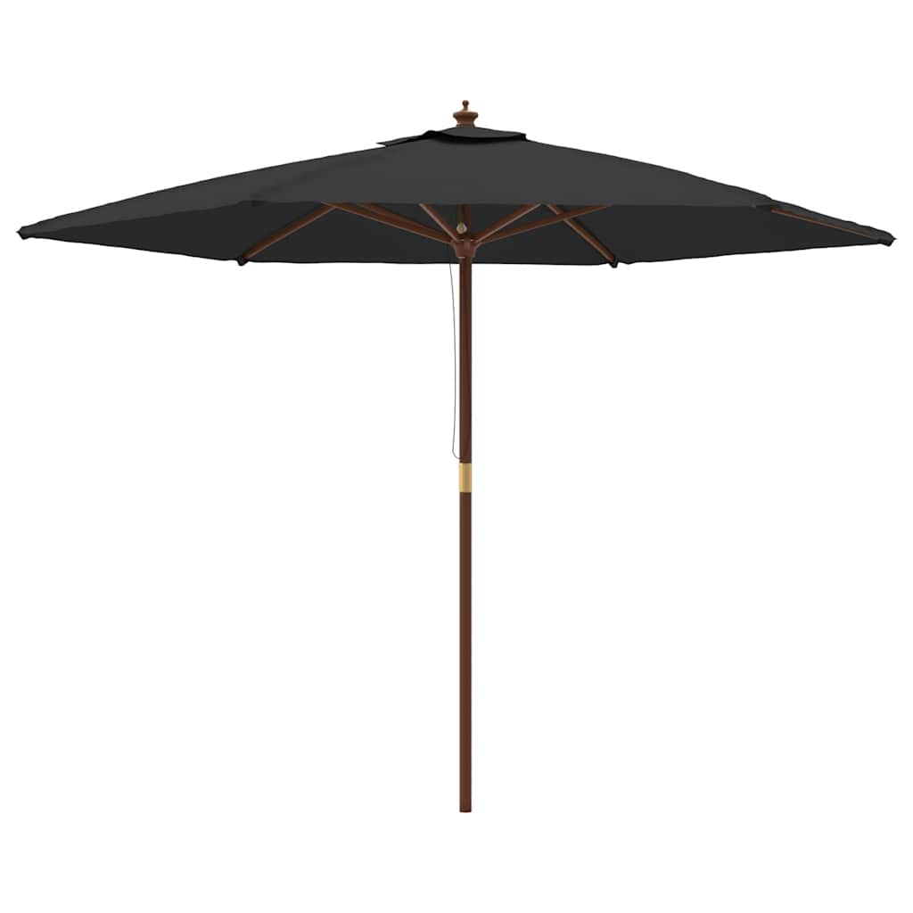 Parasol vidaxl avec poteau en bois 299x240 cm noir