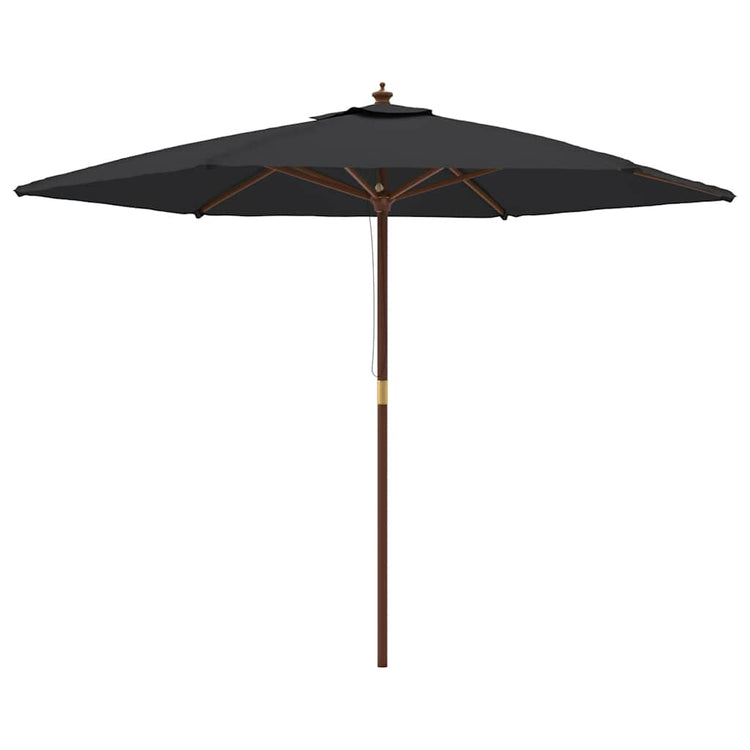 Parasol vidaxl avec poteau en bois 299x240 cm noir