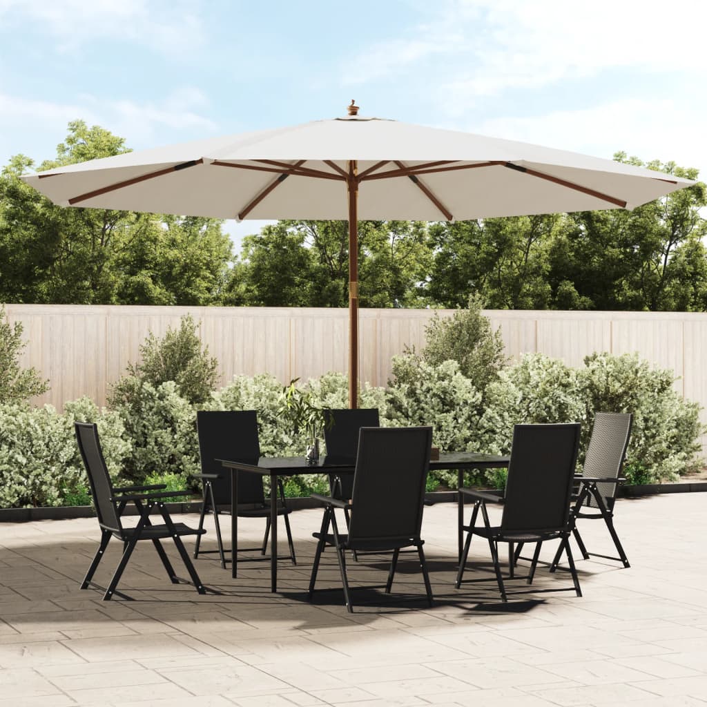 Parasol Vidaxx avec mât en bois 400x273 cm couleur sable