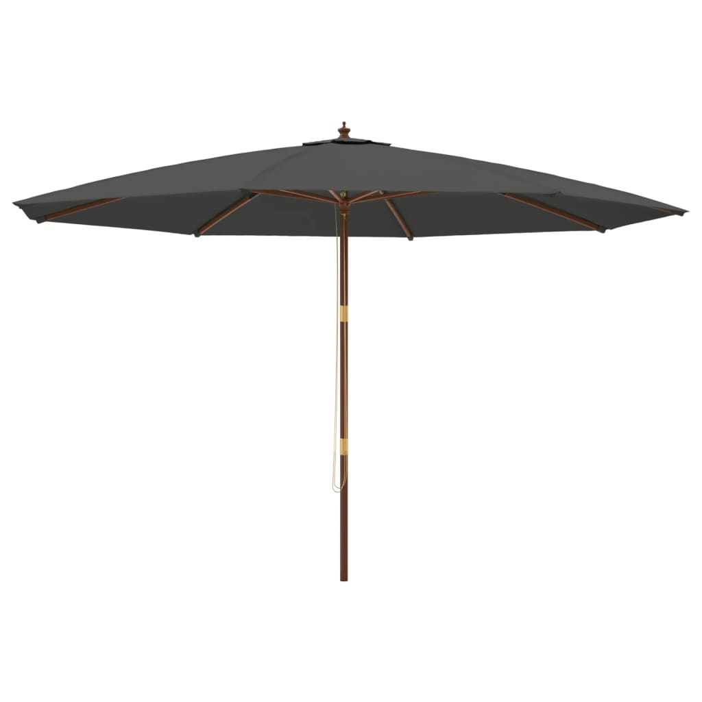 Parasol Vidaxl avec mât en bois 400x273 cm anthracite