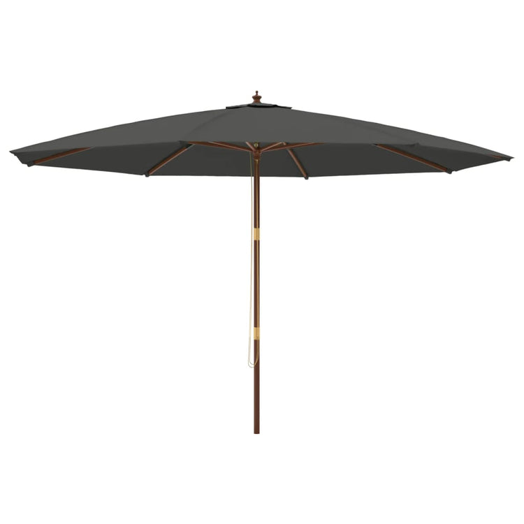 Parasol Vidaxl avec mât en bois 400x273 cm anthracite