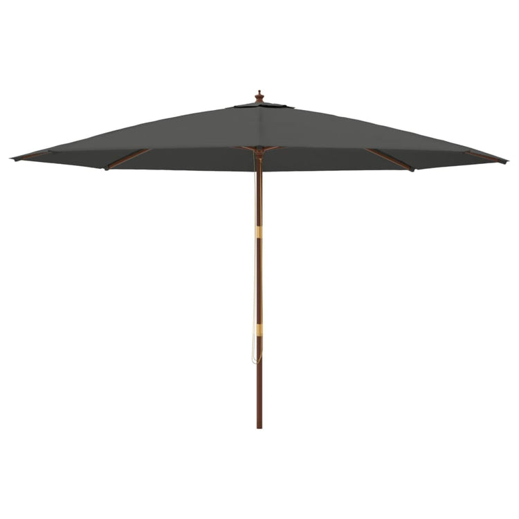 Parasol Vidaxl avec mât en bois 400x273 cm anthracite