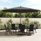 Parasol Vidaxl avec mât en bois 400x273 cm anthracite
