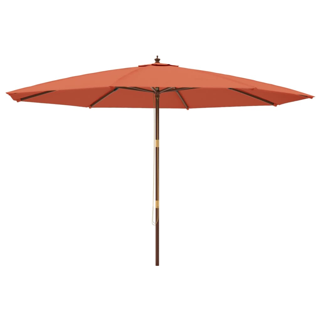 Parasol Vidaxl avec poteau en bois 400x273 cm couleur terre cuite