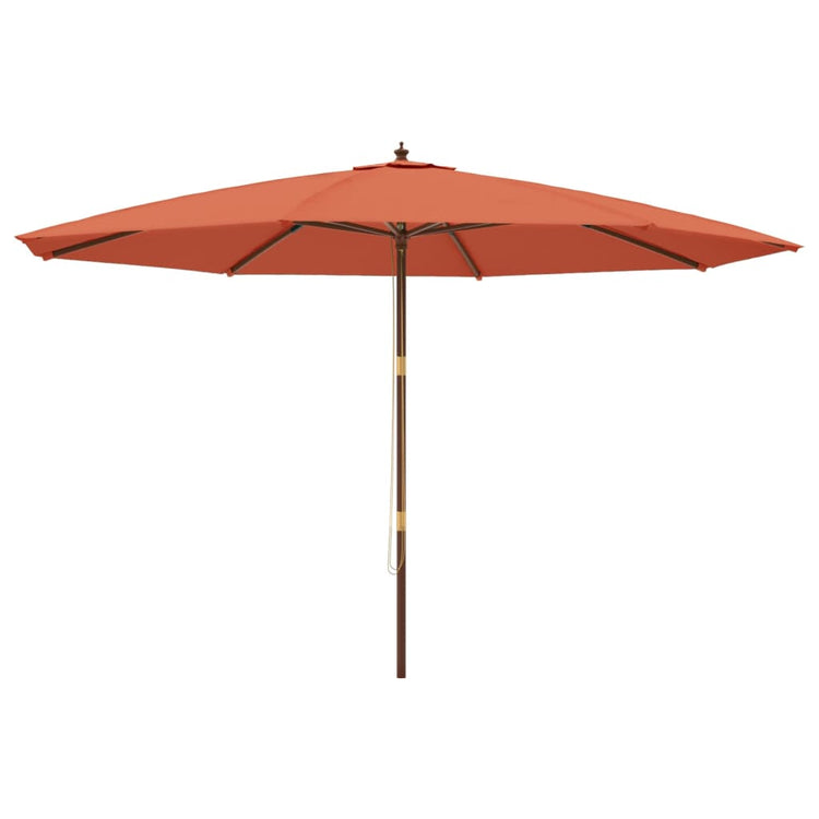 Parasol Vidaxl avec poteau en bois 400x273 cm couleur terre cuite