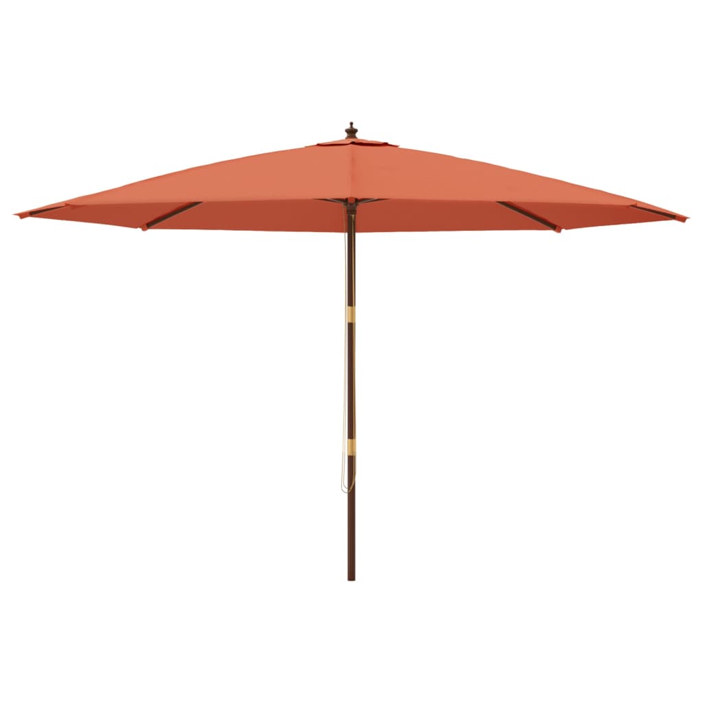 Parasol Vidaxl avec poteau en bois 400x273 cm couleur terre cuite