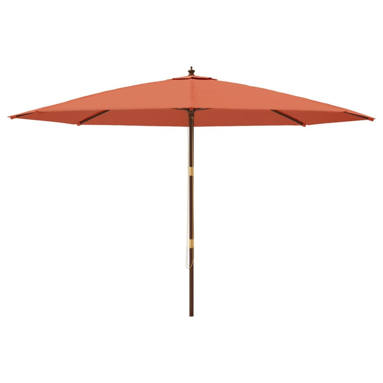 Parasol Vidaxl avec poteau en bois 400x273 cm couleur terre cuite