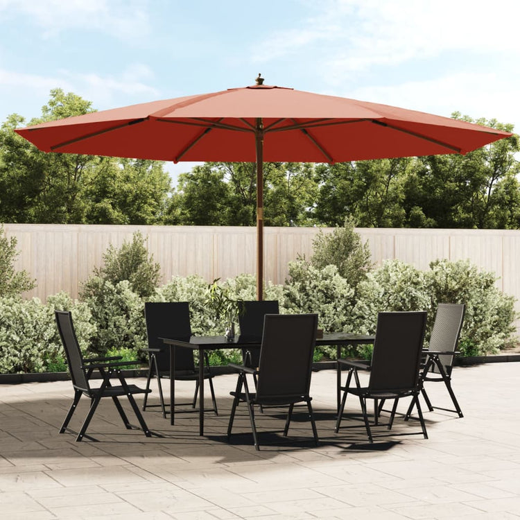 Parasol Vidaxl avec poteau en bois 400x273 cm couleur terre cuite
