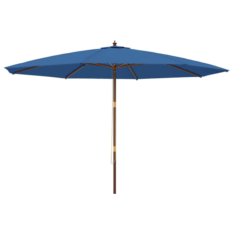VidaXL parasol avec mât en bois 400x273 cm bleu azur