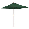 Vidaxl parasol avec poteau en bois 198x198x231 cm vert