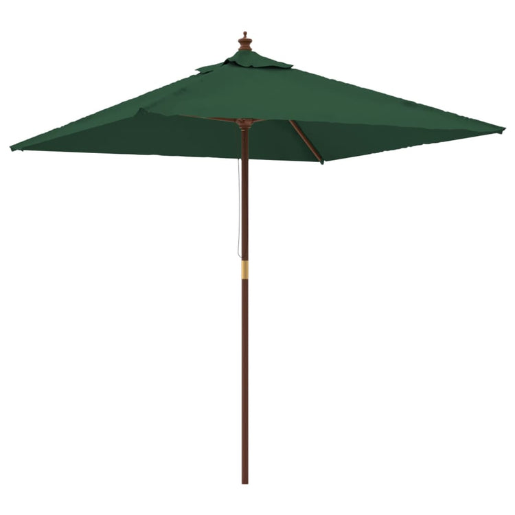 Vidaxl parasol avec poteau en bois 198x198x231 cm vert
