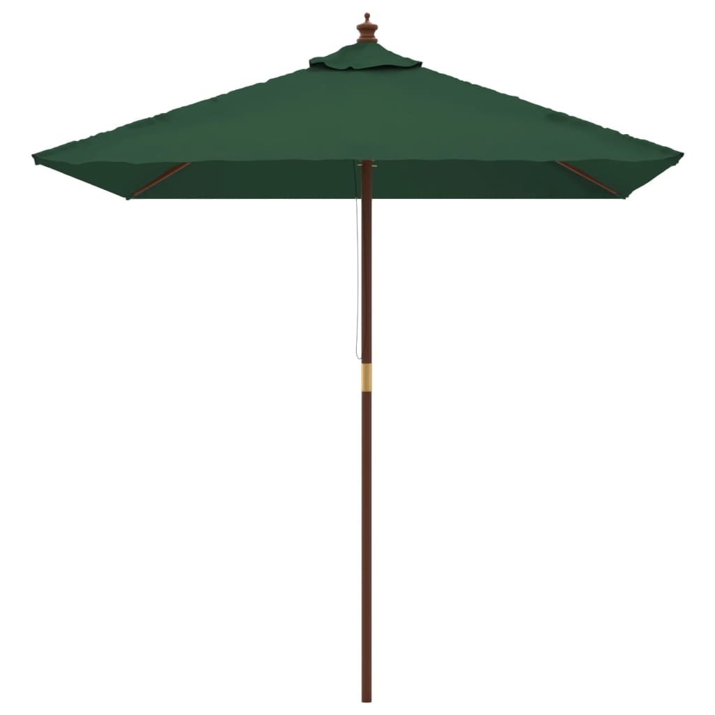 Vidaxl parasol avec poteau en bois 198x198x231 cm vert