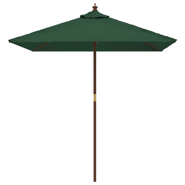 Vidaxl parasol avec poteau en bois 198x198x231 cm vert
