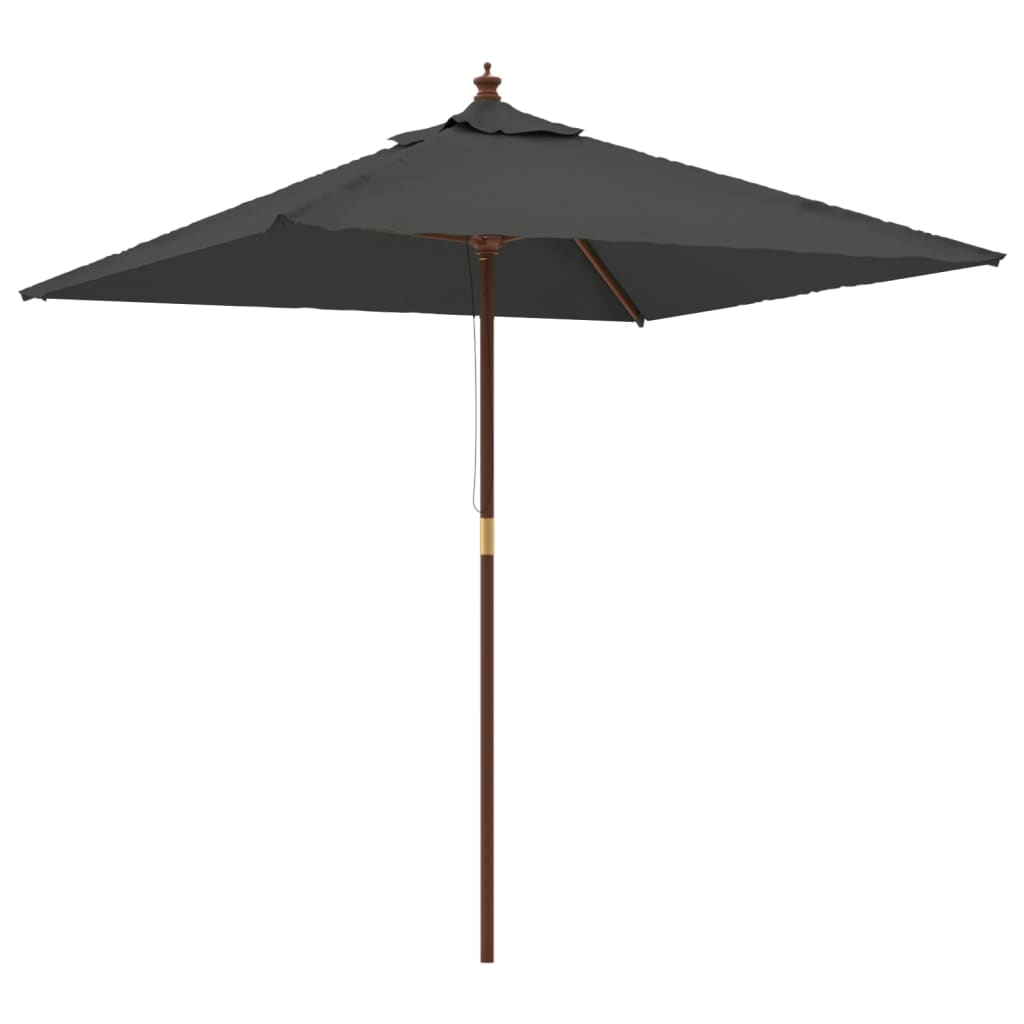 Vidaxl parasol avec poteau en bois 198x198x231 cm anthracite -colored