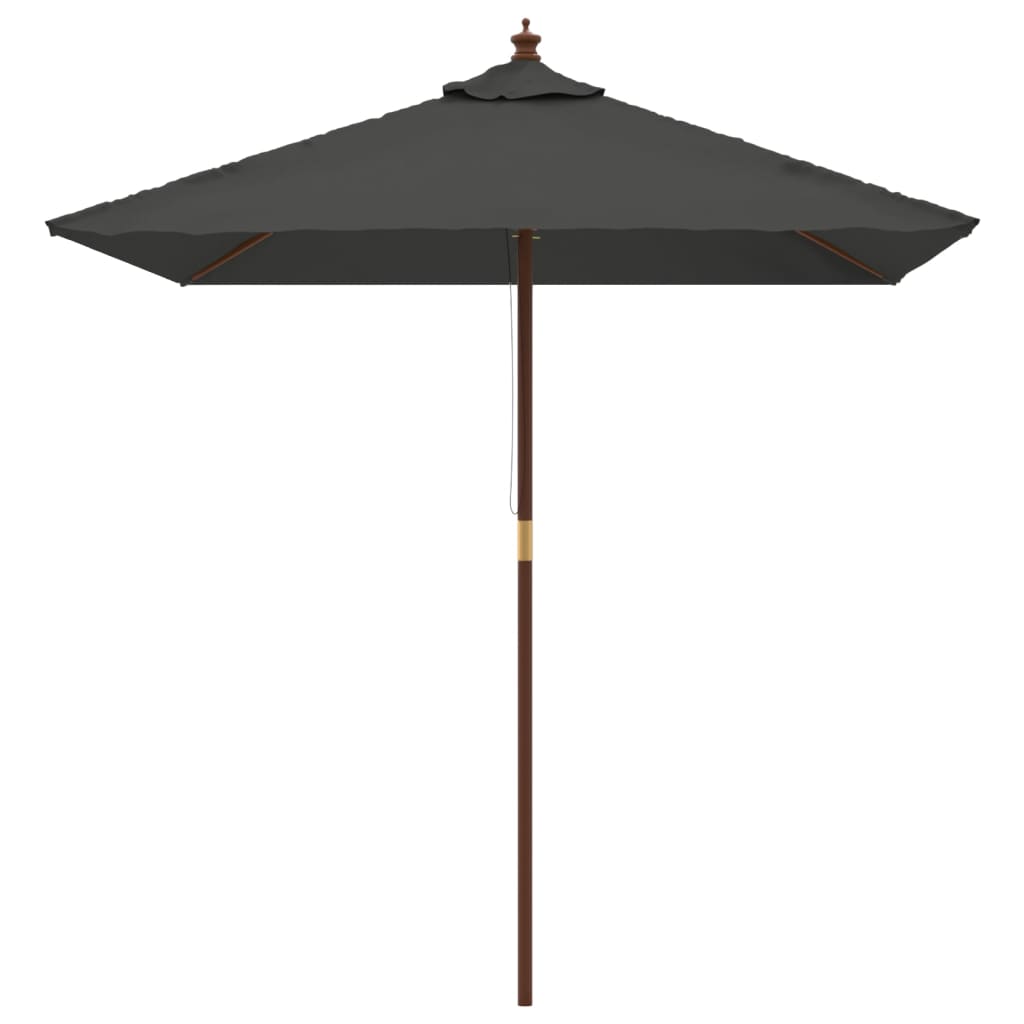 Vidaxl parasol avec poteau en bois 198x198x231 cm anthracite -colored