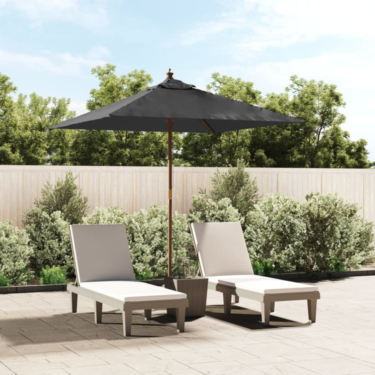 Vidaxl parasol avec poteau en bois 198x198x231 cm anthracite -colored
