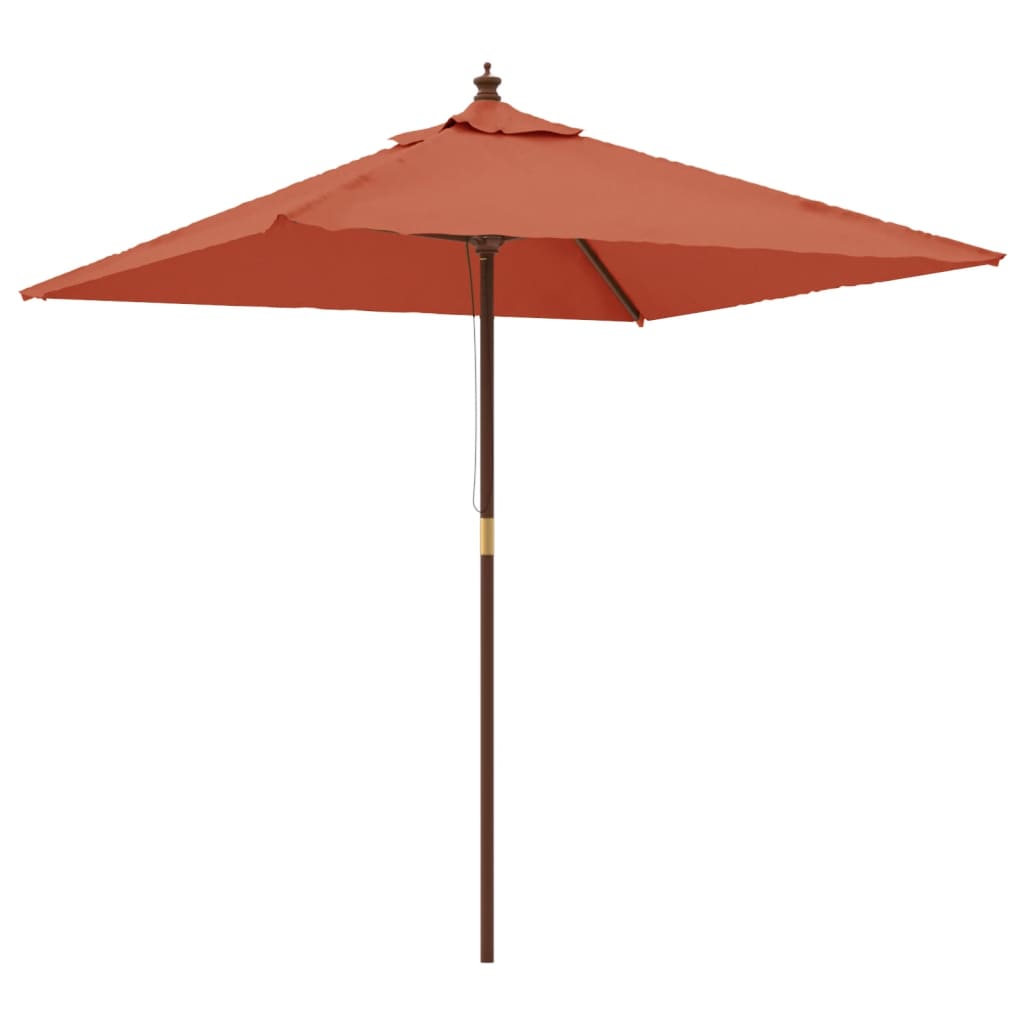 Vidaxl Parasol avec poteau en bois 198x198x231 cm en terre cuite -colored