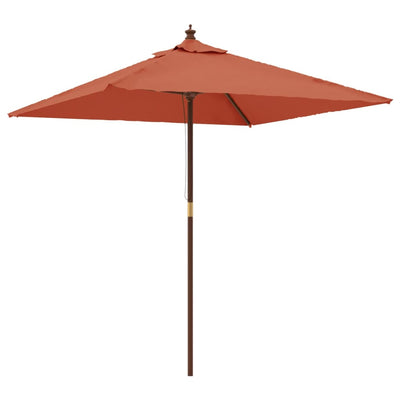Vidaxl Parasol avec poteau en bois 198x198x231 cm en terre cuite -colored