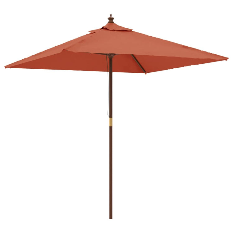 Vidaxl Parasol avec poteau en bois 198x198x231 cm en terre cuite -colored