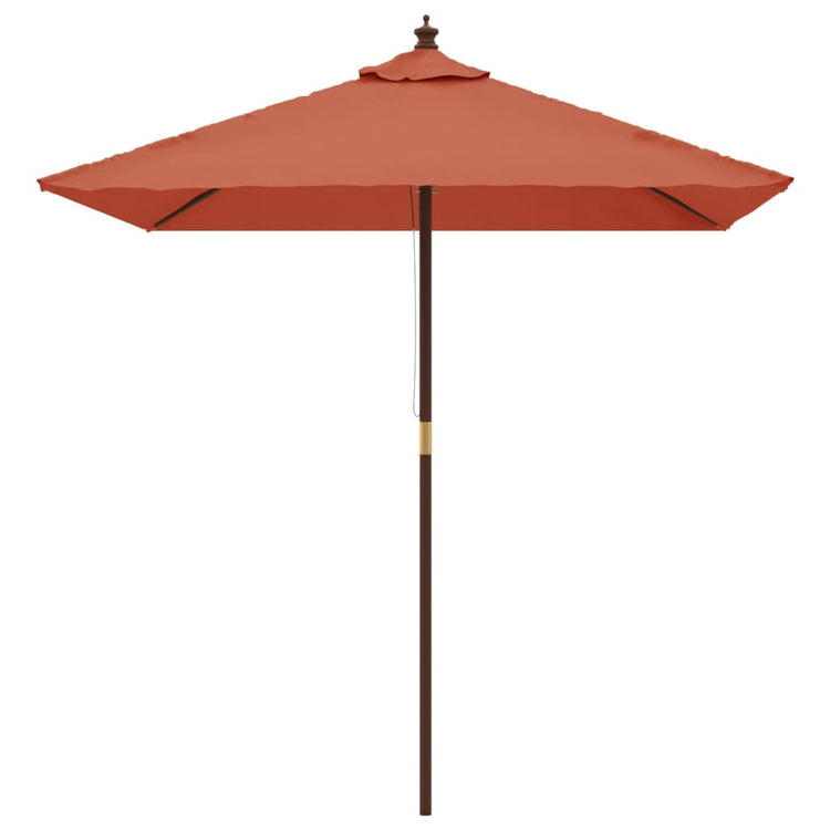 Vidaxl Parasol avec poteau en bois 198x198x231 cm en terre cuite -colored