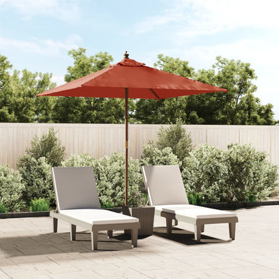 Vidaxl Parasol avec poteau en bois 198x198x231 cm en terre cuite -colored