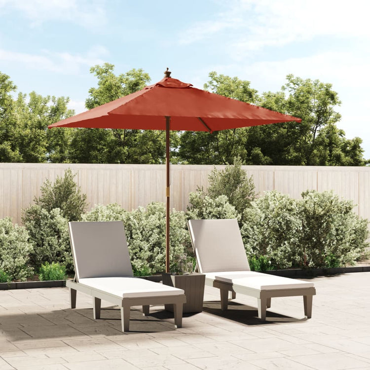 Vidaxl Parasol avec poteau en bois 198x198x231 cm en terre cuite -colored