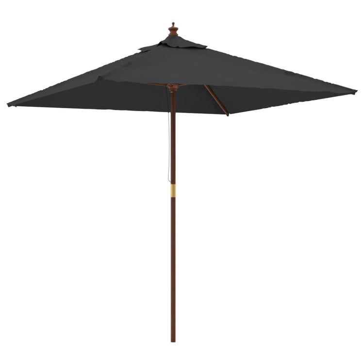 Vidaxl parasol avec poteau en bois 198x198x231 cm noir
