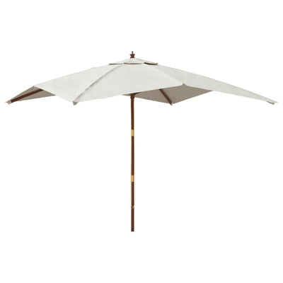 Parasol vidaxl avec poteau en bois 300x300x273 cm sable -colored